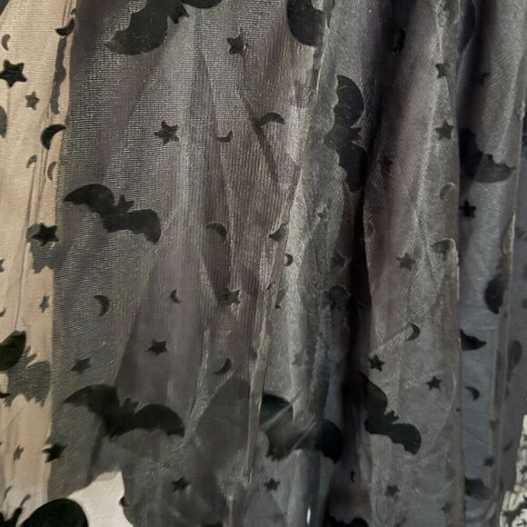 Magnolia Place Black Goth Bat Print Fit & Flare Dress Size M - Picture 8 of 13